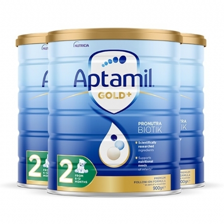 Aptamil 澳洲爱他美 金装加强型婴幼儿配方奶粉（2段）6个月+900g 3罐（仅限发货到中国大陆，每个订单限购3罐） - Healthcart 网萃澳洲生活馆