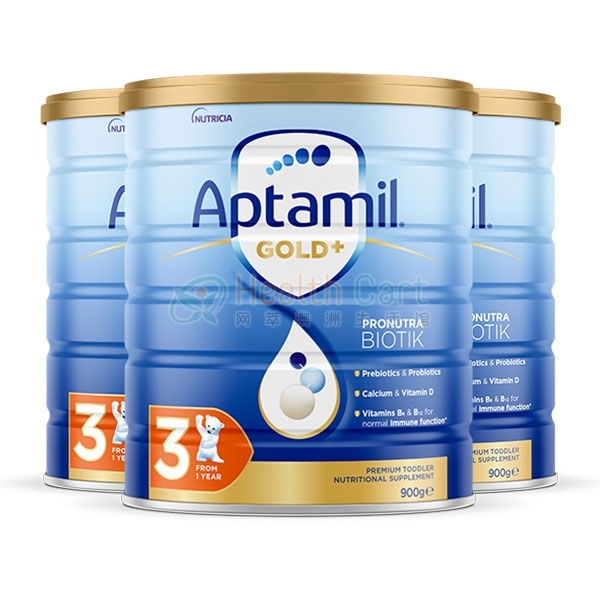 Aptamil Gold Plus 3 Toddler Formula (1 Year+) 900g 3tank（Ship to