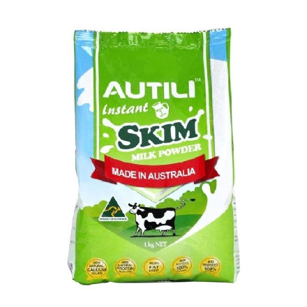 AUTILI Instant Skim Milk Powder with High Calcium & protein（Ship to Chinese Mainland only， Maximum  6 packs per order） -   1kg 1kg - Health Cart