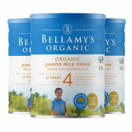 Bellamy's Organic Junior Milk Drink Step 4 900g 3tank（Ship to Chinese Mainland only，Maximum  3 cans per order） - Health Cart