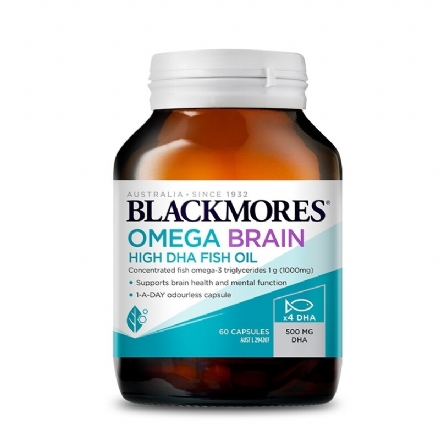 Blackmores 澳佳宝高浓度DHA健脑鱼油60粒 - blackmores omega brain high dha fish oil 60 capsules - 1    - Healthcart 网萃澳洲生活馆