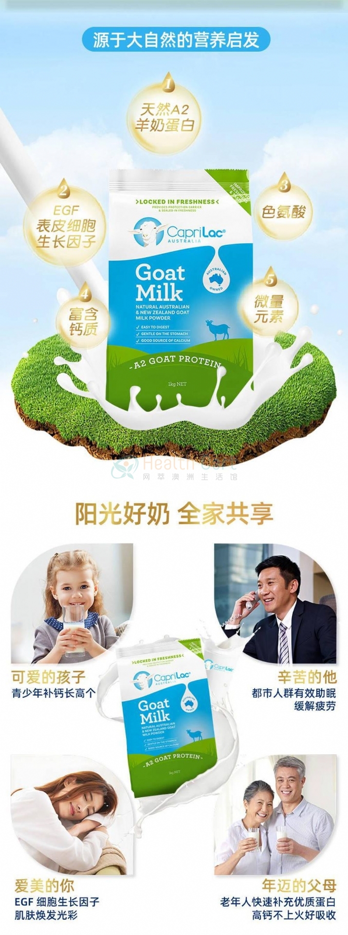 CapriLac成人羊奶粉（仅限发货到中国大陆，每个订单限购6包） - @caprilac goat milk powder 1kgmaximum 6 packs per order - 13 - Healthcart 网萃澳洲生活馆