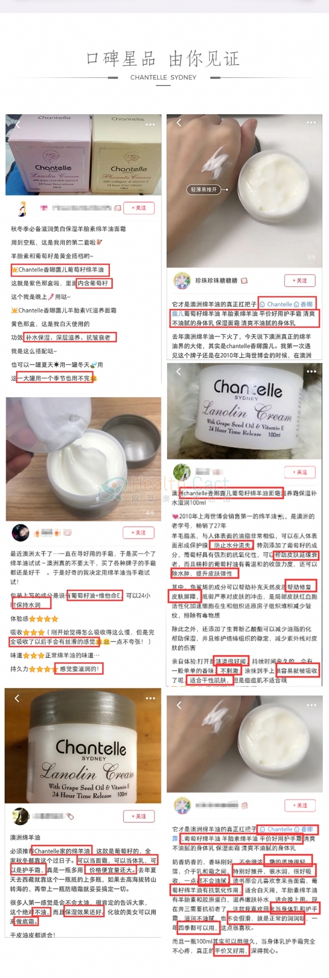 chantelle 香娜露儿 葡萄籽绵羊油保湿补水面霜 100g - @chantellechantelleshannaluer grape seed sheep oil moisturizing and water supplementary cream 100ml - 9 - Healthcart 网萃澳洲生活馆