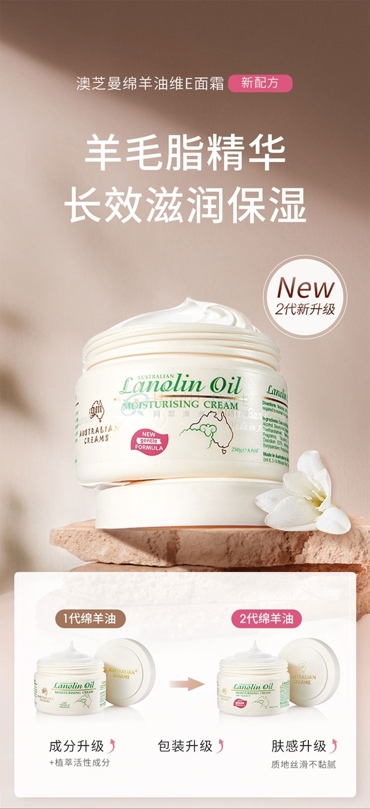 g&m澳芝曼维生素E绵羊油面霜250g - @gm australian lanolin oil day moisturising cream 250g - 2 - Healthcart 网萃澳洲生活馆