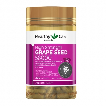 Healthy Care Grape Seed 58000 200 Capsules - Health Cart