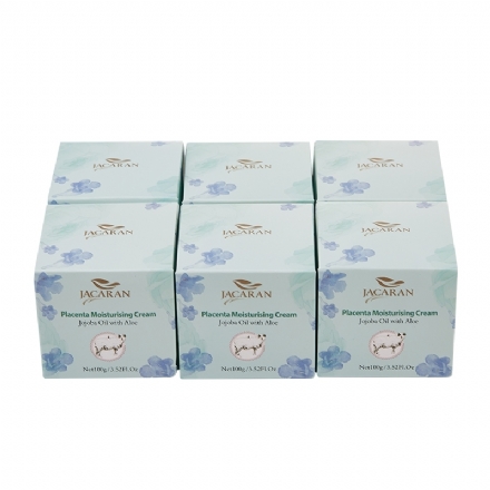 婕凯瑞Jacaran芦荟、荷荷巴油绵羊油保湿霜100g（6盒装） - jacaran placenta moisturising cream jojoba oil with aloe 100g 6 boxs - 6    - Healthcart 网萃澳洲生活馆