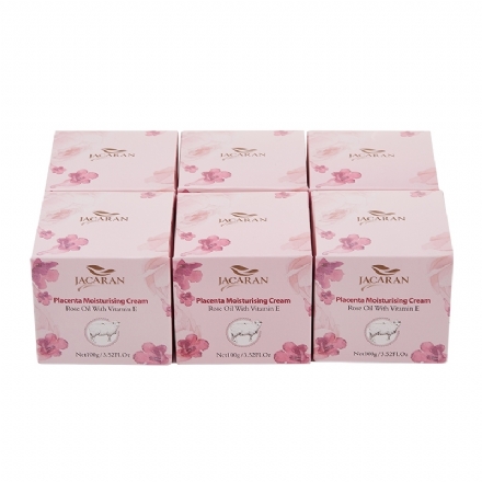 婕凯瑞Jacaran玫瑰精油绵羊油保湿霜100g（6盒装） - jacaran placenta moisturising cream rose oil with vitamin e 100g6box -     - Healthcart 网萃澳洲生活馆