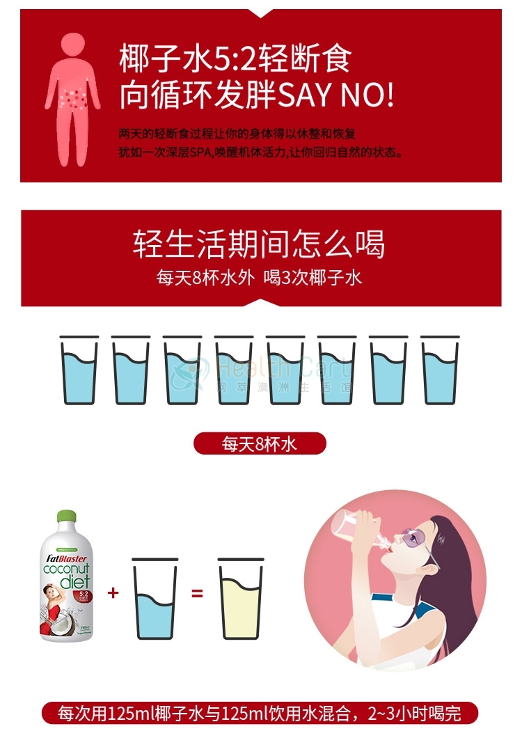 Fatblaster极塑代餐椰子水 750ml/瓶 - @naturopathica fatblaster coconut detox 750ml - 7 - Healthcart 网萃澳洲生活馆