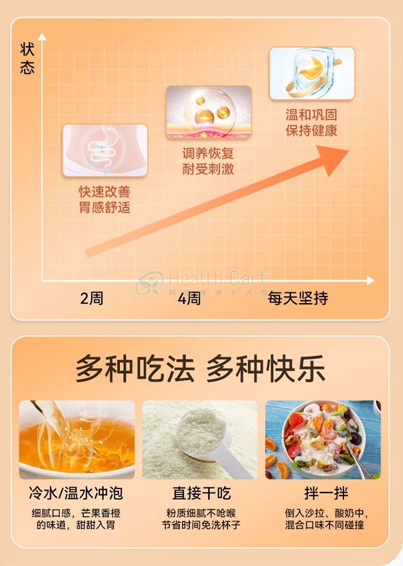 Nutra-Life 纽乐道肠舒宁养胃粉180g（芒果香橙味） - @nutra life gut relief mango orange 180g - 19 - Healthcart 网萃澳洲生活馆
