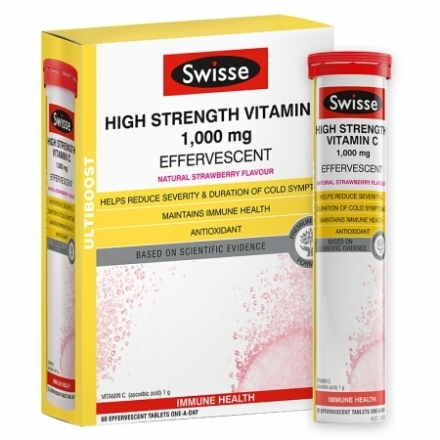 Swisse Ultiboost High Strength Vitamin C 60 Effervescent Tablets - Health Cart