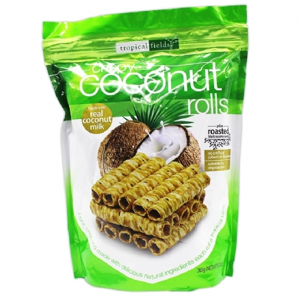 Tropical Fields Crisp Coconut Rolls 265g - tropical fields coconut roll 265g imported from australia - 1    - Health Cart