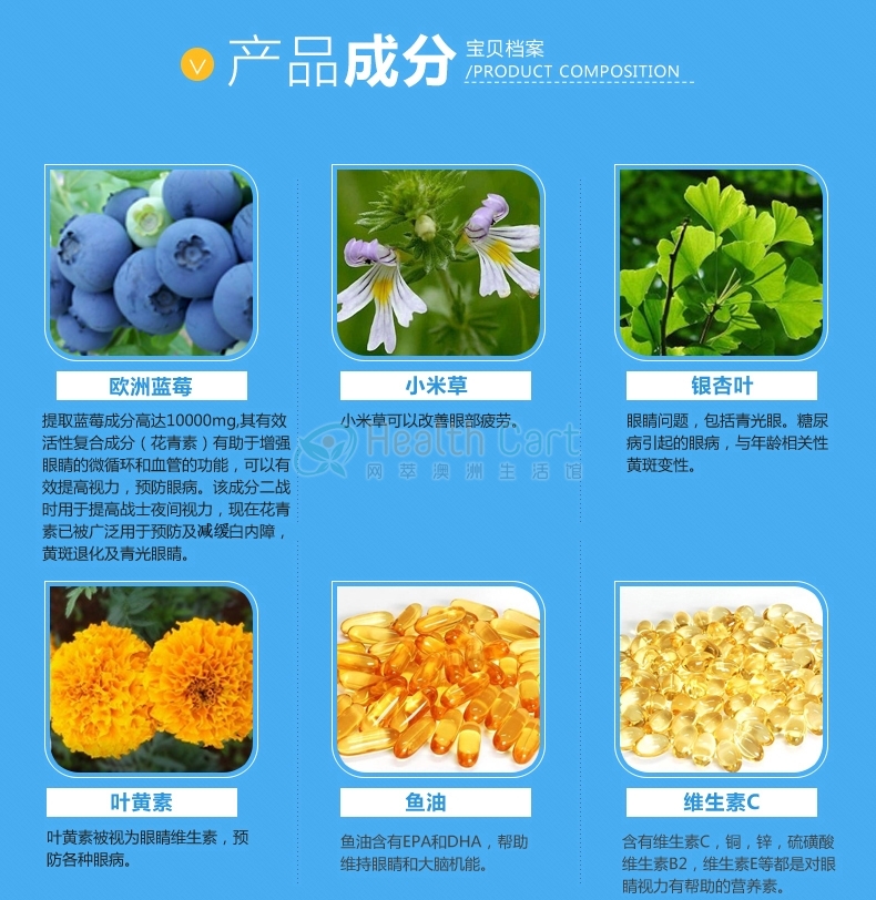 Wealthy Health花青素胶囊叶黄素明目护眼灵60粒 - @wealthy health maxi visual guard bilberry 10000mg plus cap x 60 - 7 - Healthcart 网萃澳洲生活馆